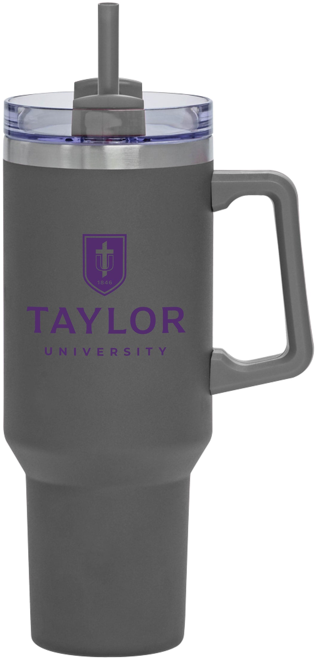 40 oz. Tumbler with Straw and Handle, Grey
