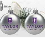 Disc Shaped Frosted Glass Ornament | Silver