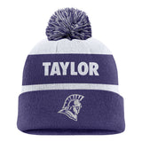 Nike Peak Stripe Beanie | Purple/White