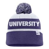 Nike Peak Stripe Beanie | Purple/White