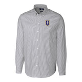 Stretch Oxford Stripe Mens Big & Tall Long Sleeve Dress Shirt | Grey