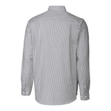 Stretch Oxford Stripe Mens Big & Tall Long Sleeve Dress Shirt | Grey