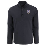 Hunts Point Eco Textured Fleece Recycled Mens Snap Pullover | Black