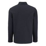 Hunts Point Eco Textured Fleece Recycled Mens Snap Pullover | Black