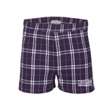 Men's Flannel Boxer Short | Purple/White Plaid