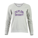 Ladies Travel V-Neck Pullover, Oxford Heather