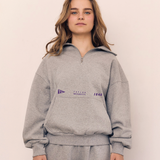 Brushed French Terry 1/4 Zip with Pocket | Heather Grey