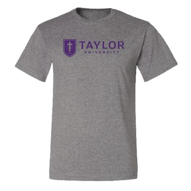 University 1 Color Shield Logo Short Sleeve Tee, Oxford