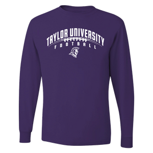 Long Sleeve Football Tee, Purple (F24)