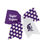 Spirit Cheer Gear Ribbon Barrette, Purple/White (WR047)