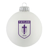 Sparkle Glass Ball Ornament | Matte White