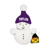 Night Watch Snowman Ornament | Purple