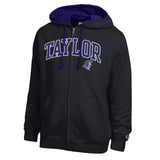 Contrast Liner Full Zip Hoodie | Black