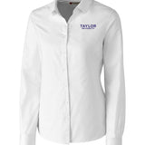 Ladies Bergen Long Sleeve Button Down, White (NEW LOGO)