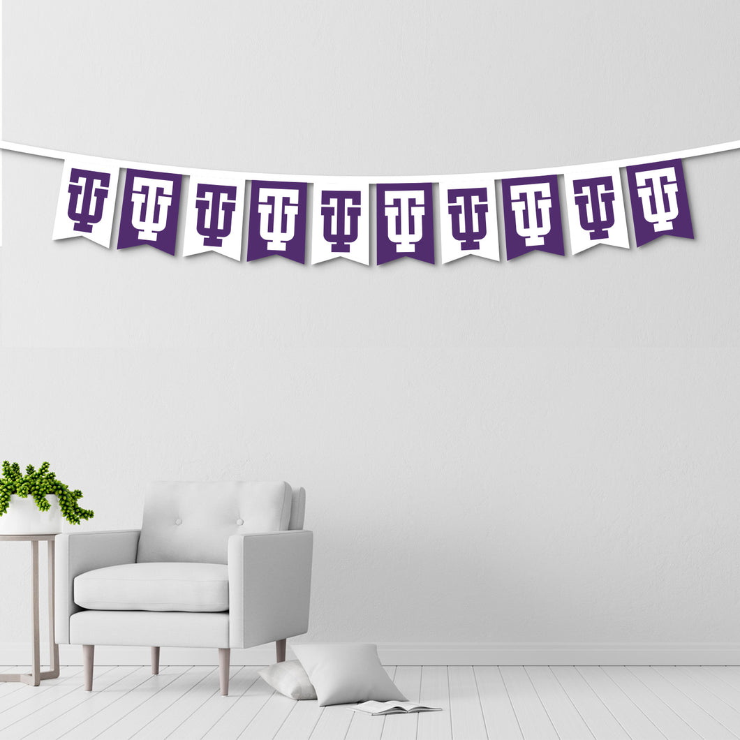 TU Felt String Banner, Purple/White